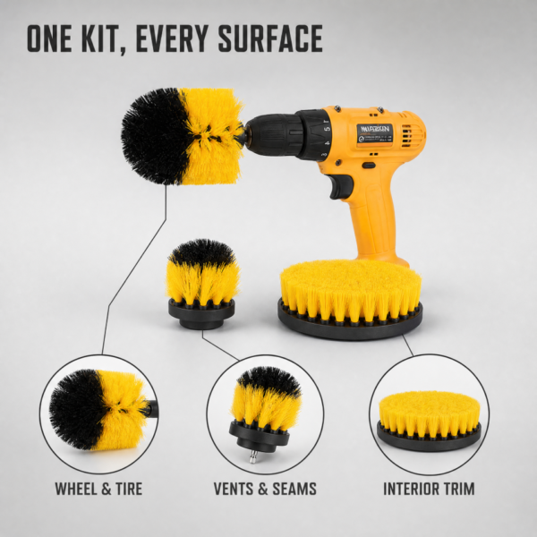 21-piece car detailing brush kit — detail view