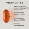 AURA 580 product detail 1 Sports Research D3 and K2 plant-based softgel ingredients