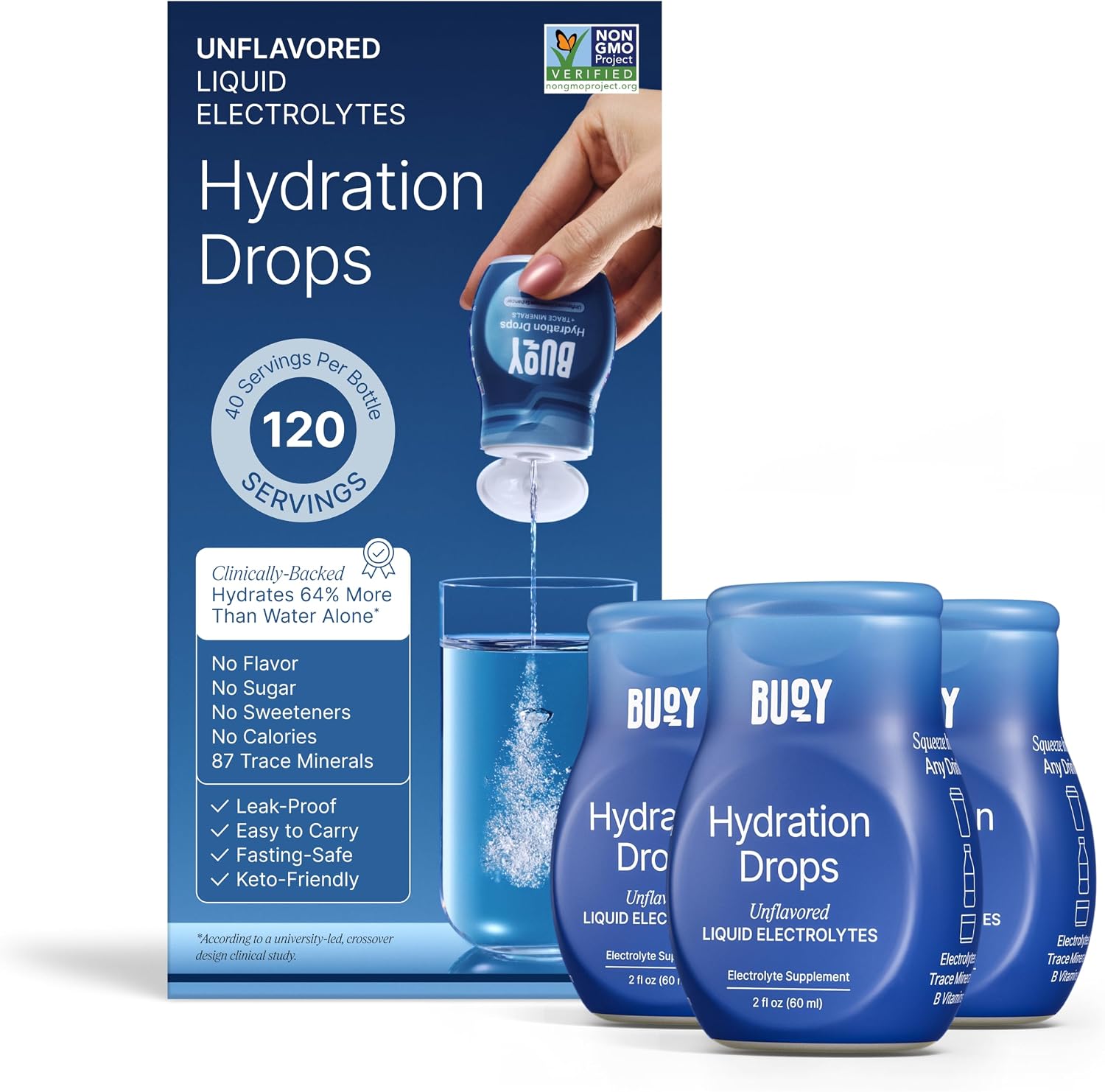 Buoy Electrolyte Drops unflavored 3 pack