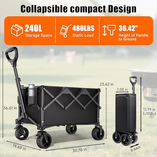 Collapsible wagon — folded detail