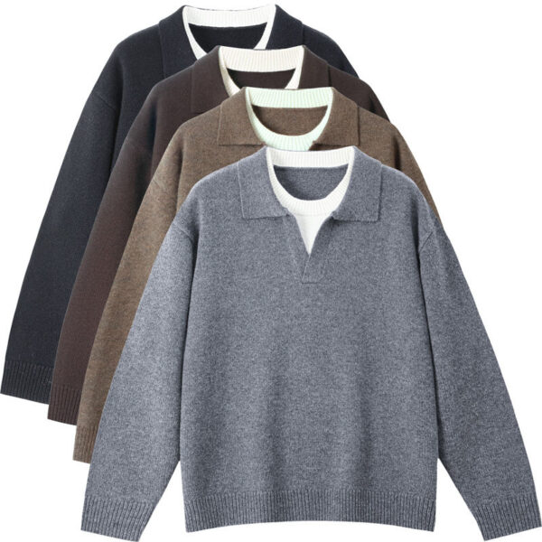 Men's V-neck knitted wool and cashmere jumper
