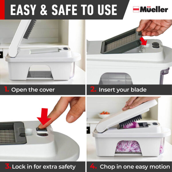 Mueller 12-blade chopper How to use Mueller white and grey 12-blade chopper: How to use
