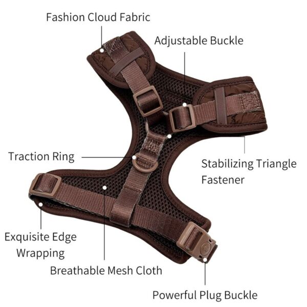 Pet harness leash collar set — detail view