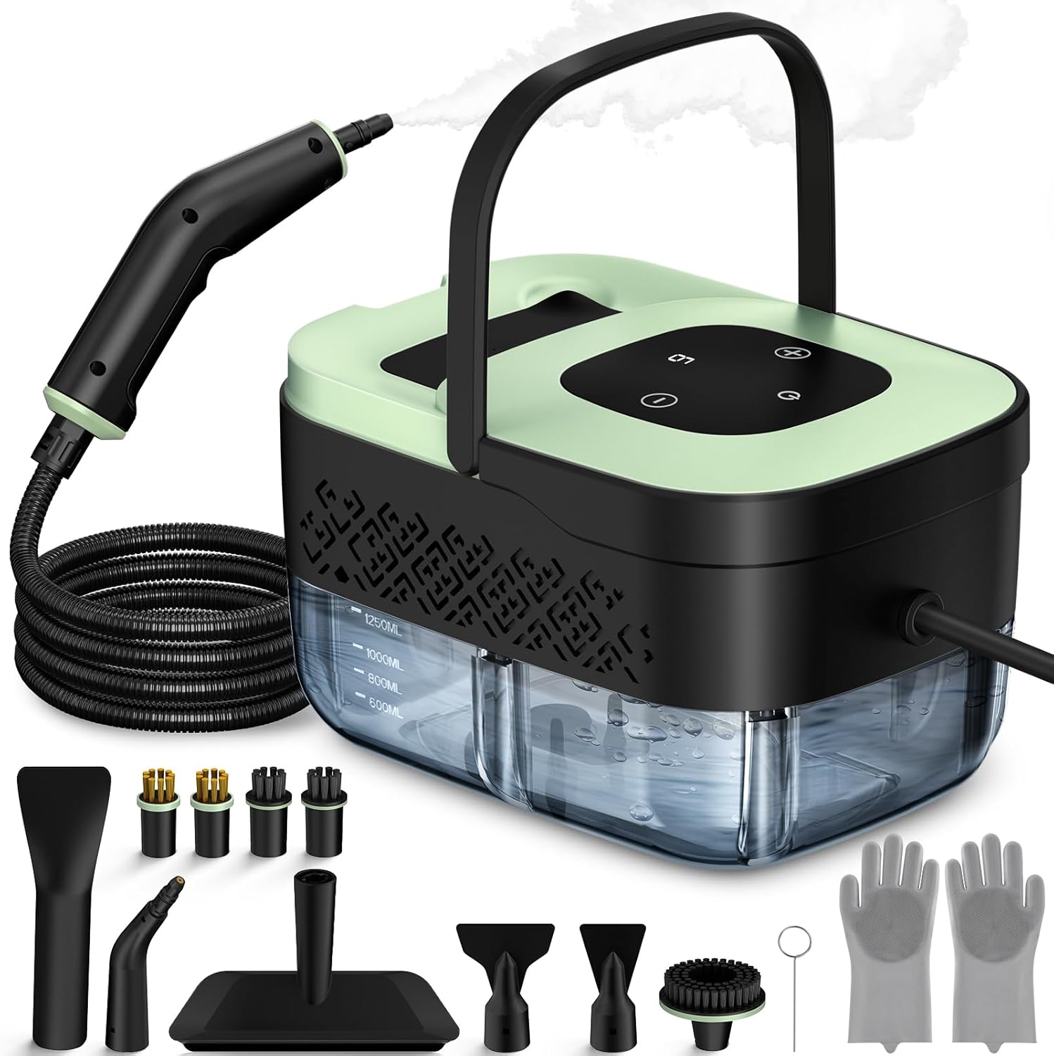 Portable handheld steam cleaner with accessories