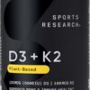 Sports Research Vegan Vitamin D3 + K2 Sports Research Vegan Vitamin D3 and K2