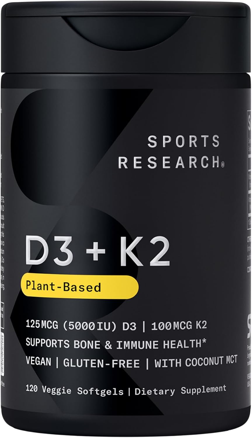 Sports Research Vegan Vitamin D3 and K2