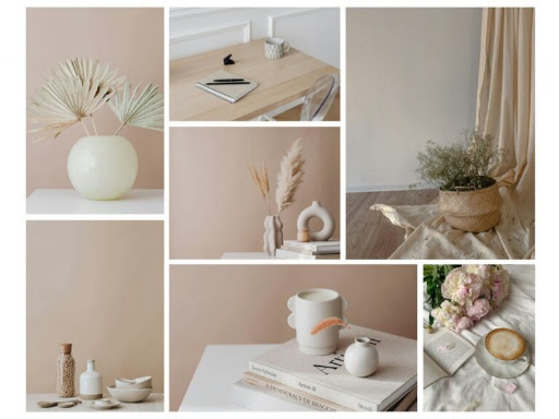 Modern ceramic vases with organic botanical styling and soft earth tones